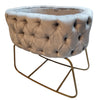 Deep Buttoned Velvet Bassinet