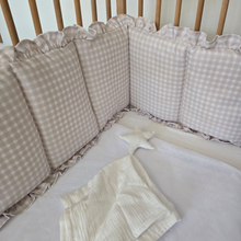  Quilted Frilled Cot Bumper | Whipped Cream