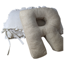  Quilted Frilled Cot Bumper | Cream Waffle