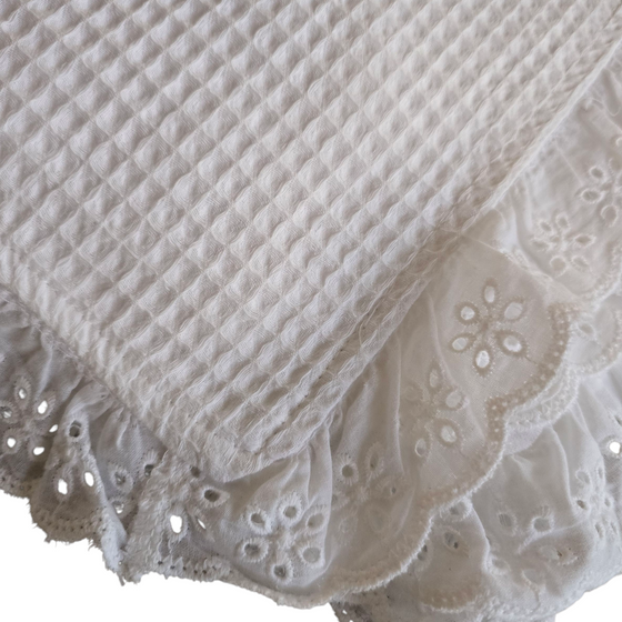 Heirloom Blanket | Cream Waffle
