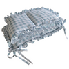 Quilted Frilled Cot Bumper | Aqua Check