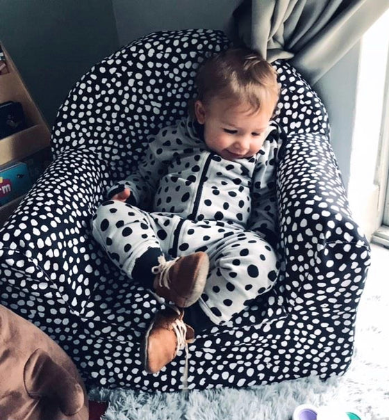Toddler Chair 2.0 | White on Black Spot