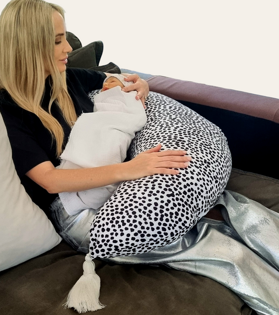 Luxe Tasseled Nursing Pillow | Dalmatian