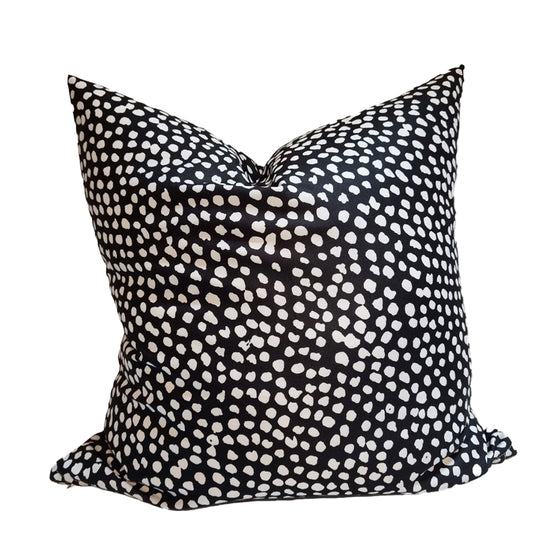 60 x 60 Scatter Cushions | White on Black Spot