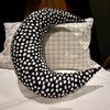 Moon Pillow | White on Black Spot