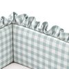 Quilted Frilled Cot Bumper | Aqua Check