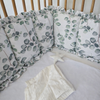 Quilted Frilled Cot Bumper | Eucalyptus