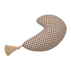 Luxe tasselled nursing pillow in Gingerbread Blocks on white