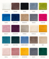 25 available velvet colours